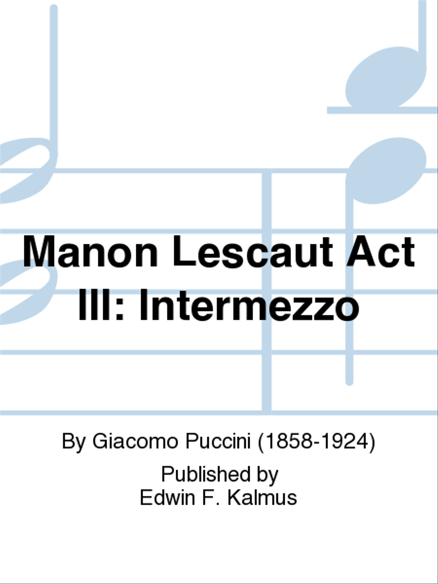 Manon Lescaut Act III: Intermezzo Harp scores gallery preview page 1