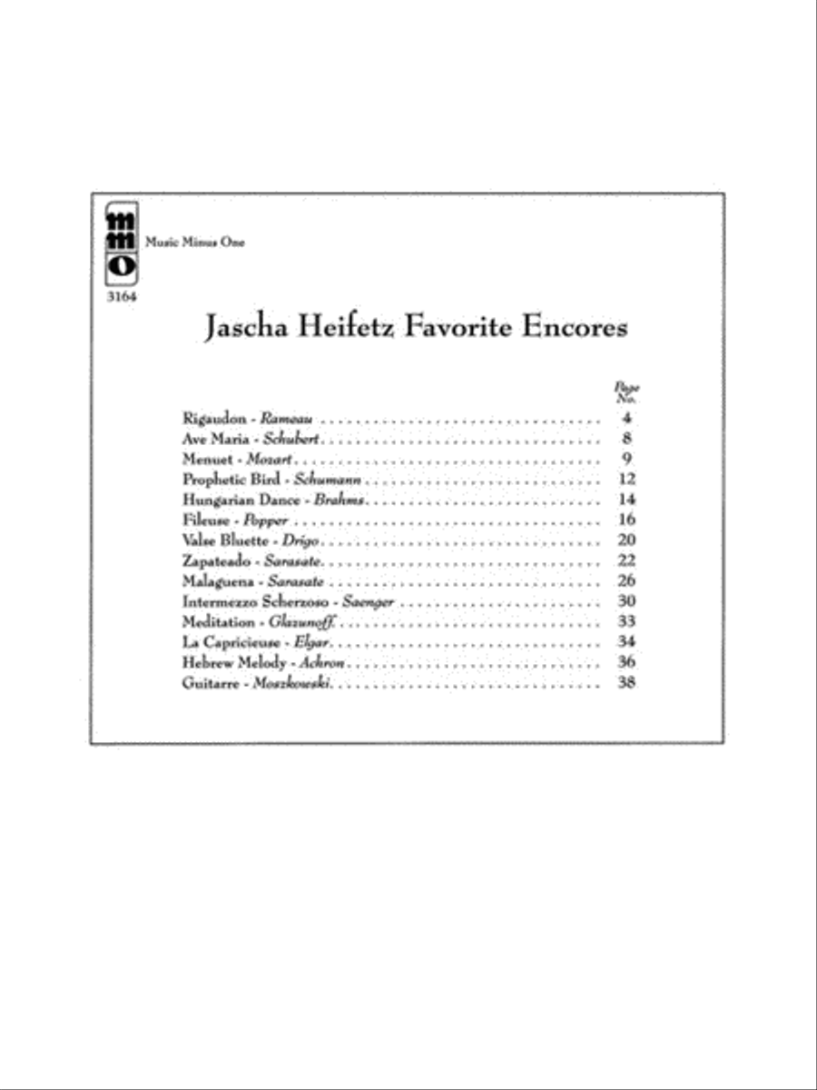 Jascha Heifetz – Favorite Encores Violin Solo scores gallery preview page 2