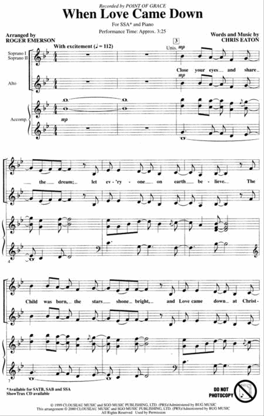 When Love Came Down When Love Came Down SSA scores gallery preview page 2