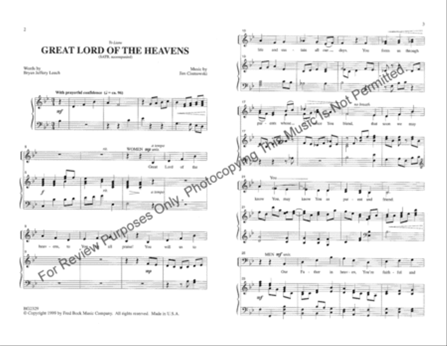 Great Lord of the Heavens 4-Part scores gallery preview page 2
