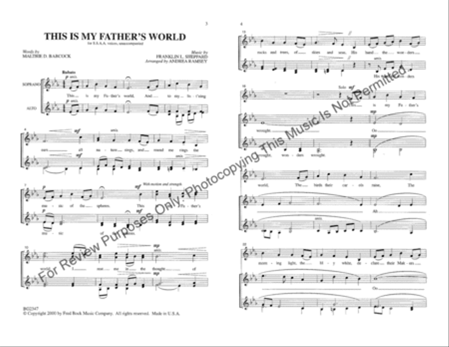 This Is My Father's World SSAA scores gallery preview page 2