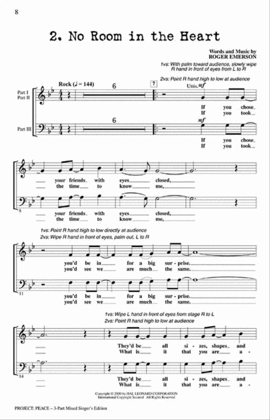 Project: Peace - 2 Part Teacher's Edition Choir scores gallery preview page 2