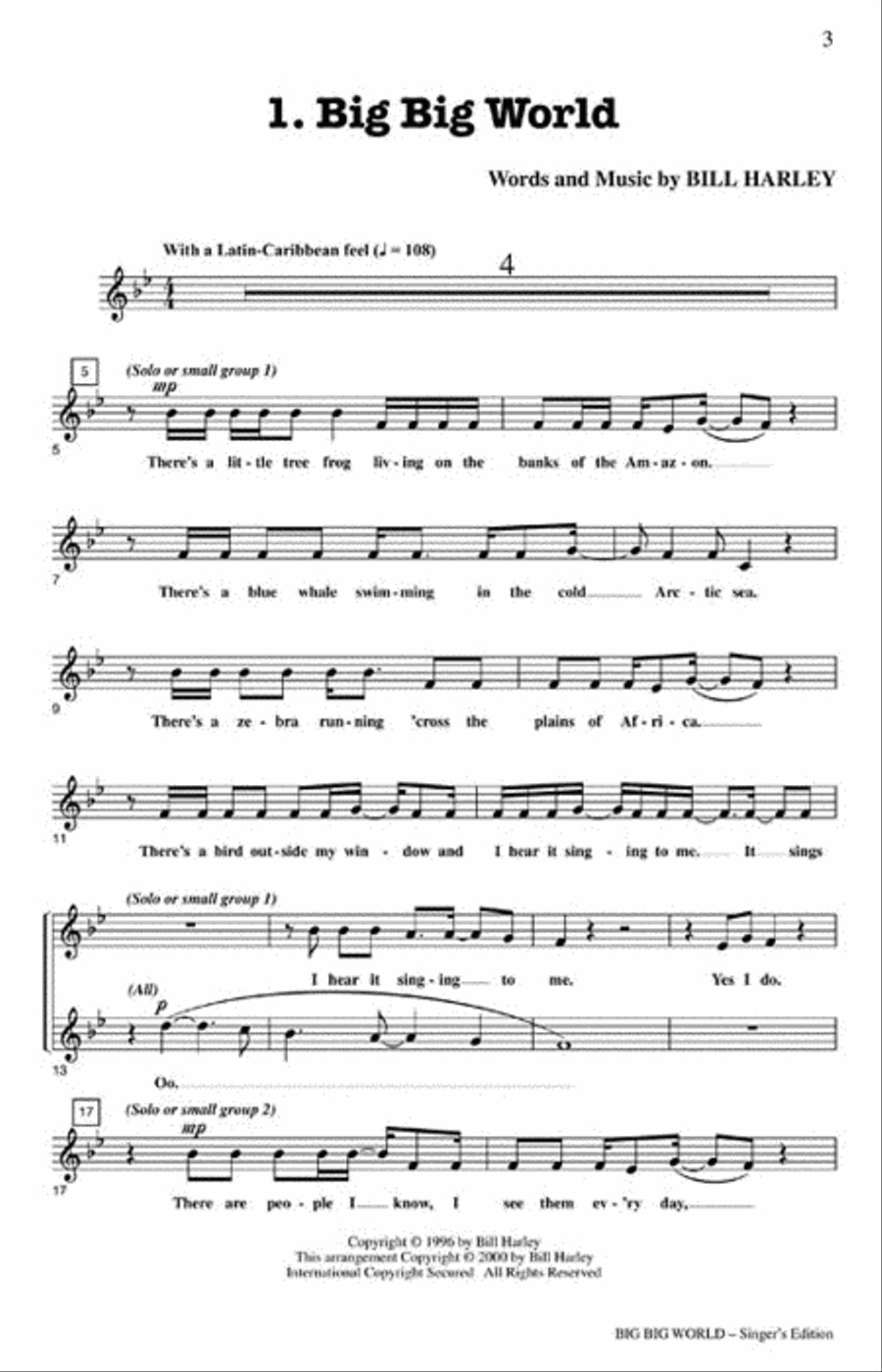Big Big World - Preview CD (CD only) Choir scores gallery preview page 2