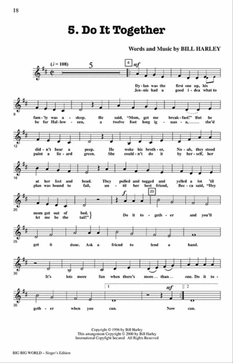 Big Big World - Preview CD (CD only) Choir scores gallery preview page 5