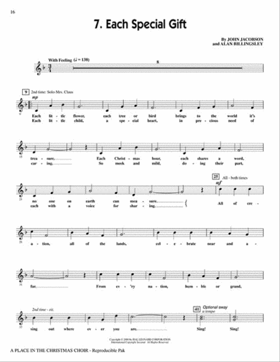 A Place in the Christmas Choir - Preview CD (CD only) Choir scores gallery preview page 6