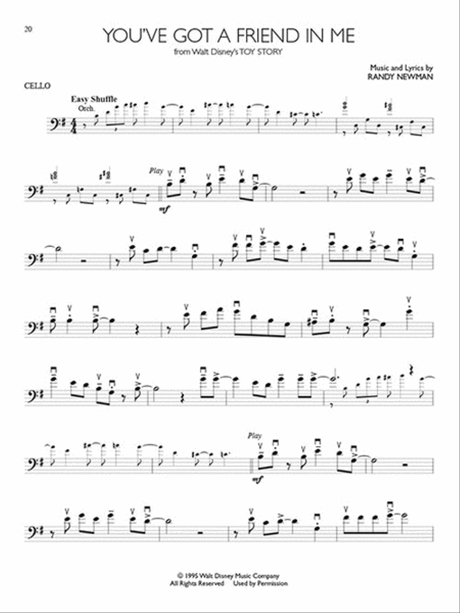 Disney Solos for Cello Collection / Songbook scores gallery preview page 4