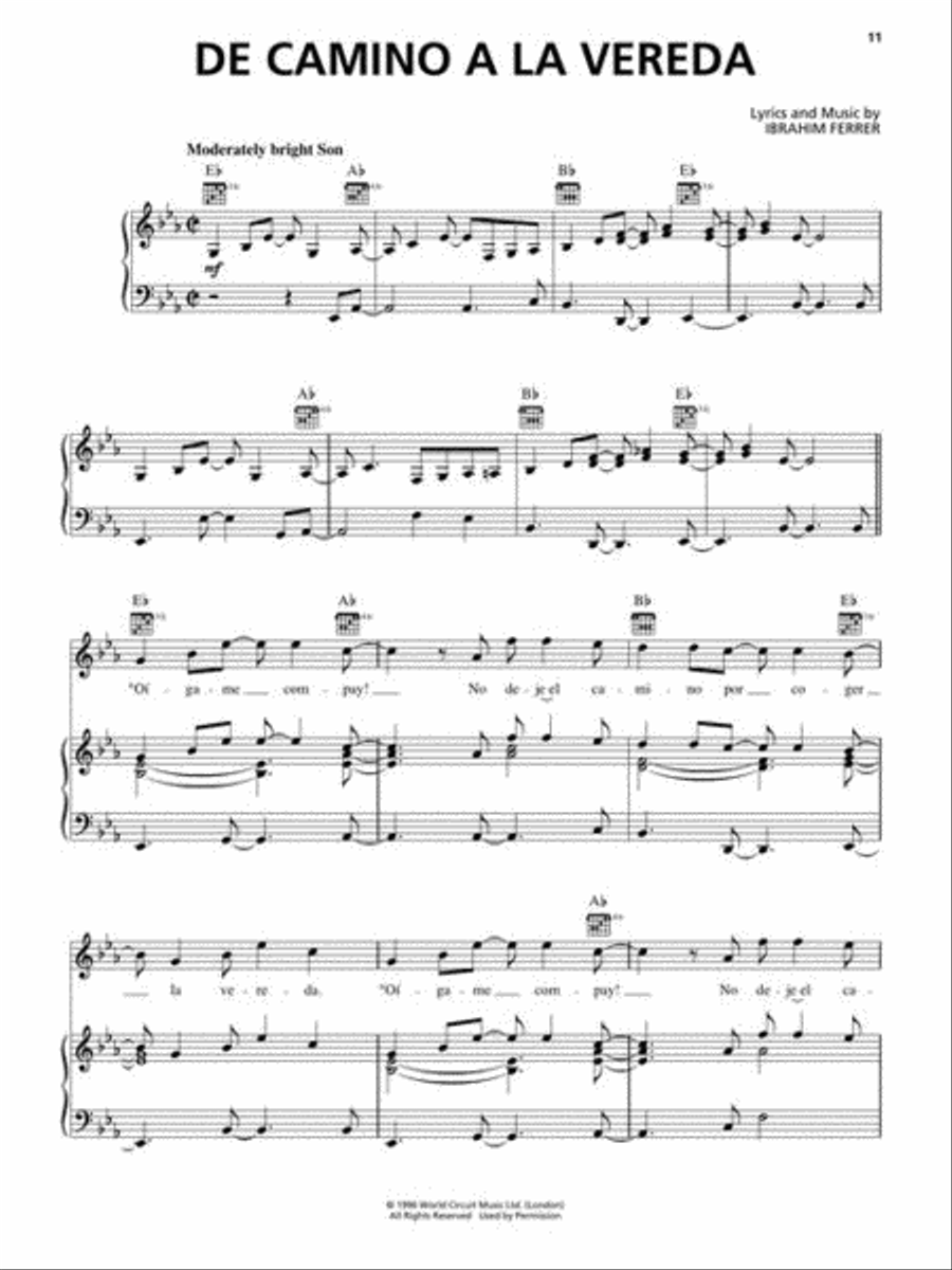 Buena Vista Social Club Buena Vista Social Club Piano, Vocal, Guitar scores gallery preview page 6