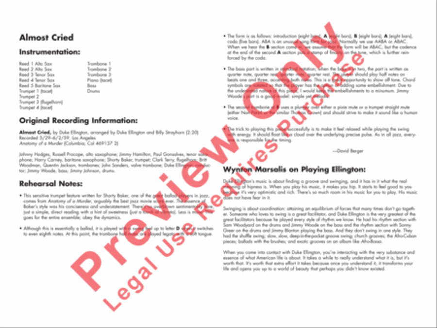 Almost Cried Almost Cried Jazz Ensemble scores gallery preview page 5
