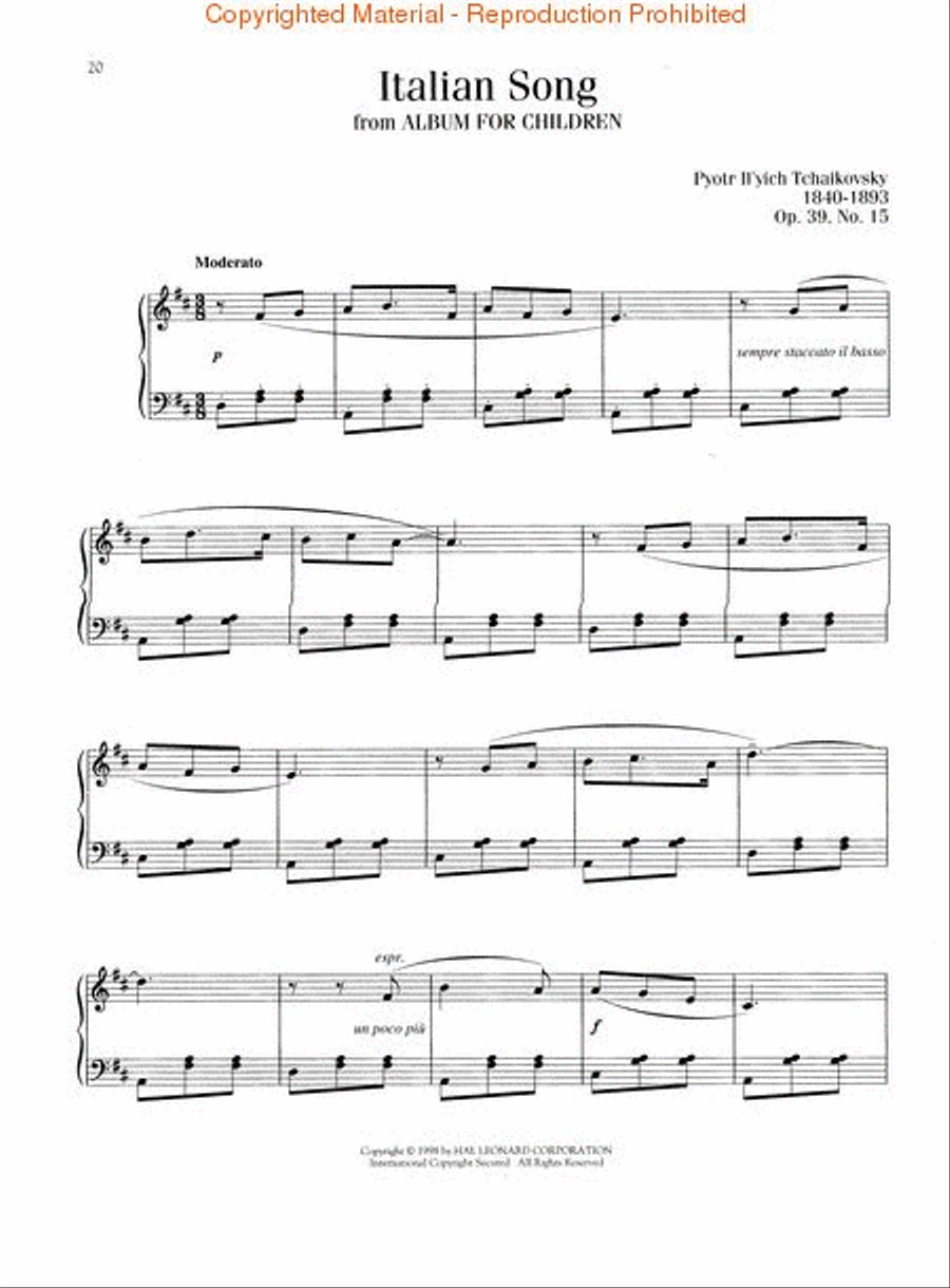 Tchaikovsky – Simplified Piano Solos Piano Solo scores gallery preview page 4