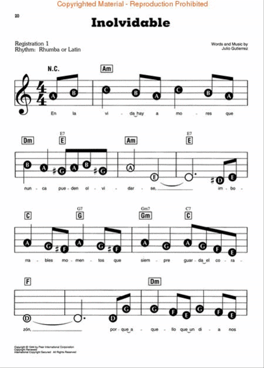E-Z Play Today #72 - Canciones Romanticas Voice scores gallery preview page 4