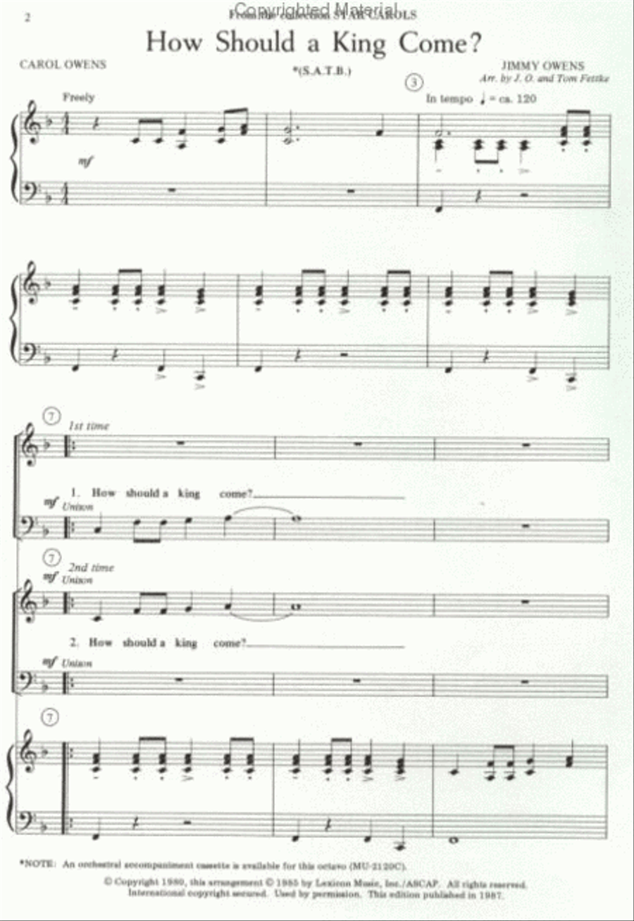 How Should A King Come? (Anthem) 4-Part scores gallery preview page 2