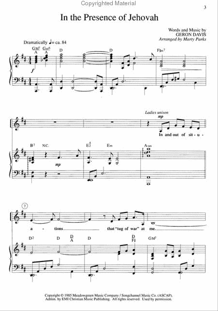 In the Presence of Jehovah (Anthem) 2-Part scores gallery preview page 2