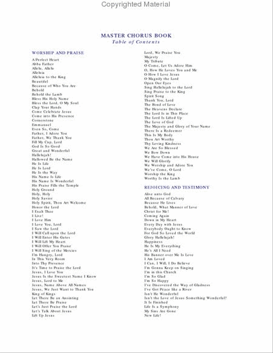Master Chorus Book Choir scores gallery preview page 2