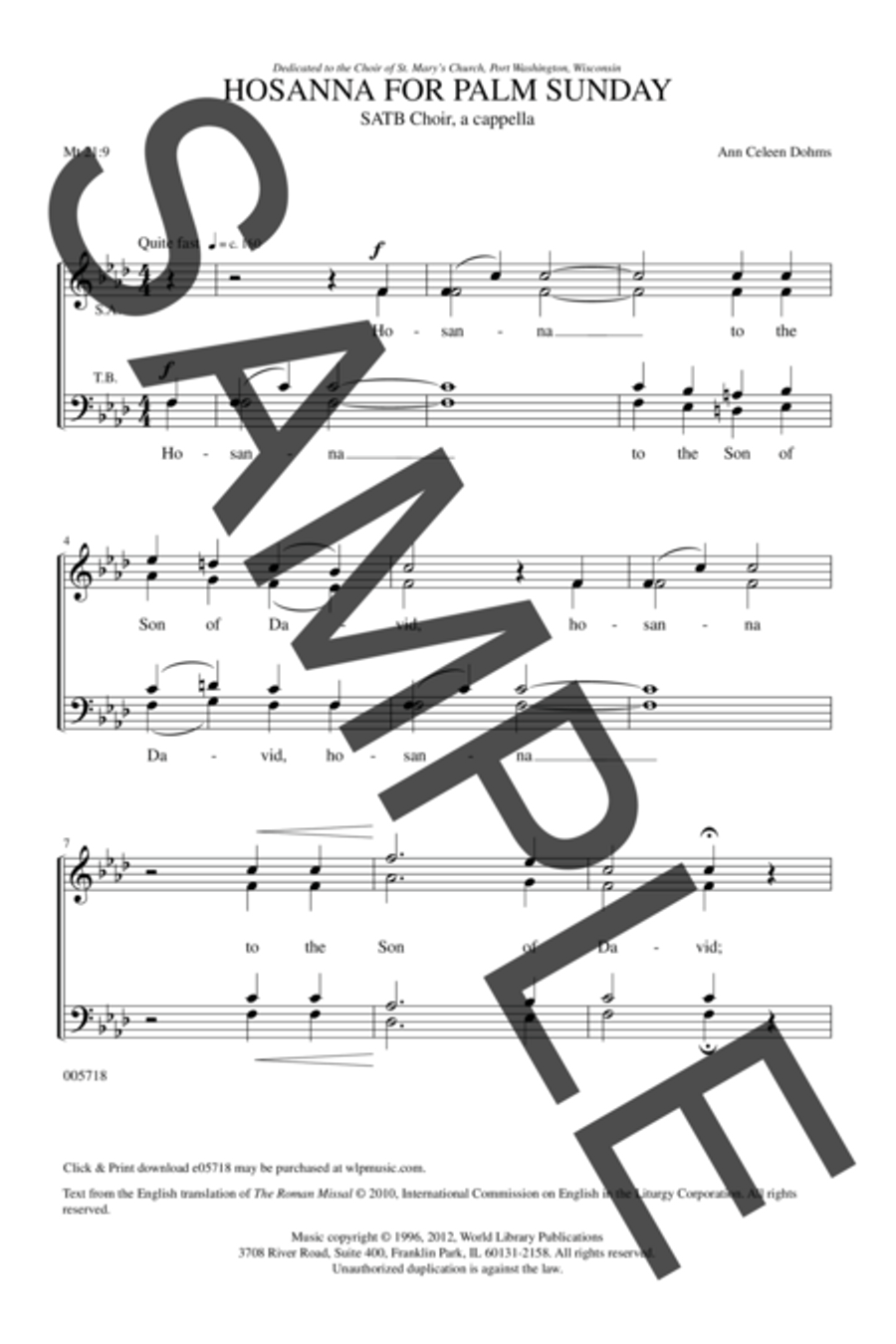 Hosanna for Palm Sunday; Sequence for Easter; Sequence for Pentecost Choir scores gallery preview page 2