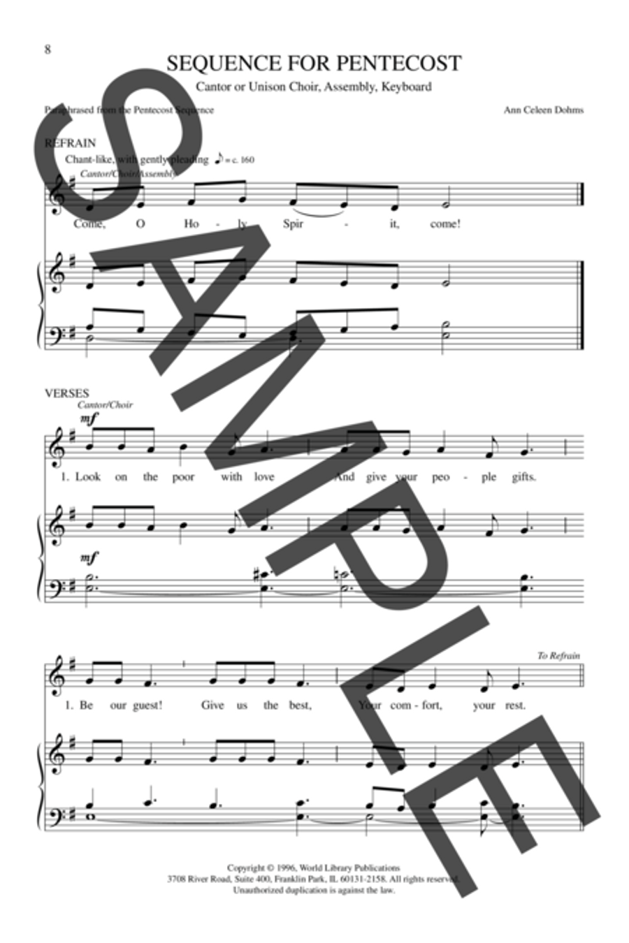 Hosanna for Palm Sunday; Sequence for Easter; Sequence for Pentecost Choir scores gallery preview page 8