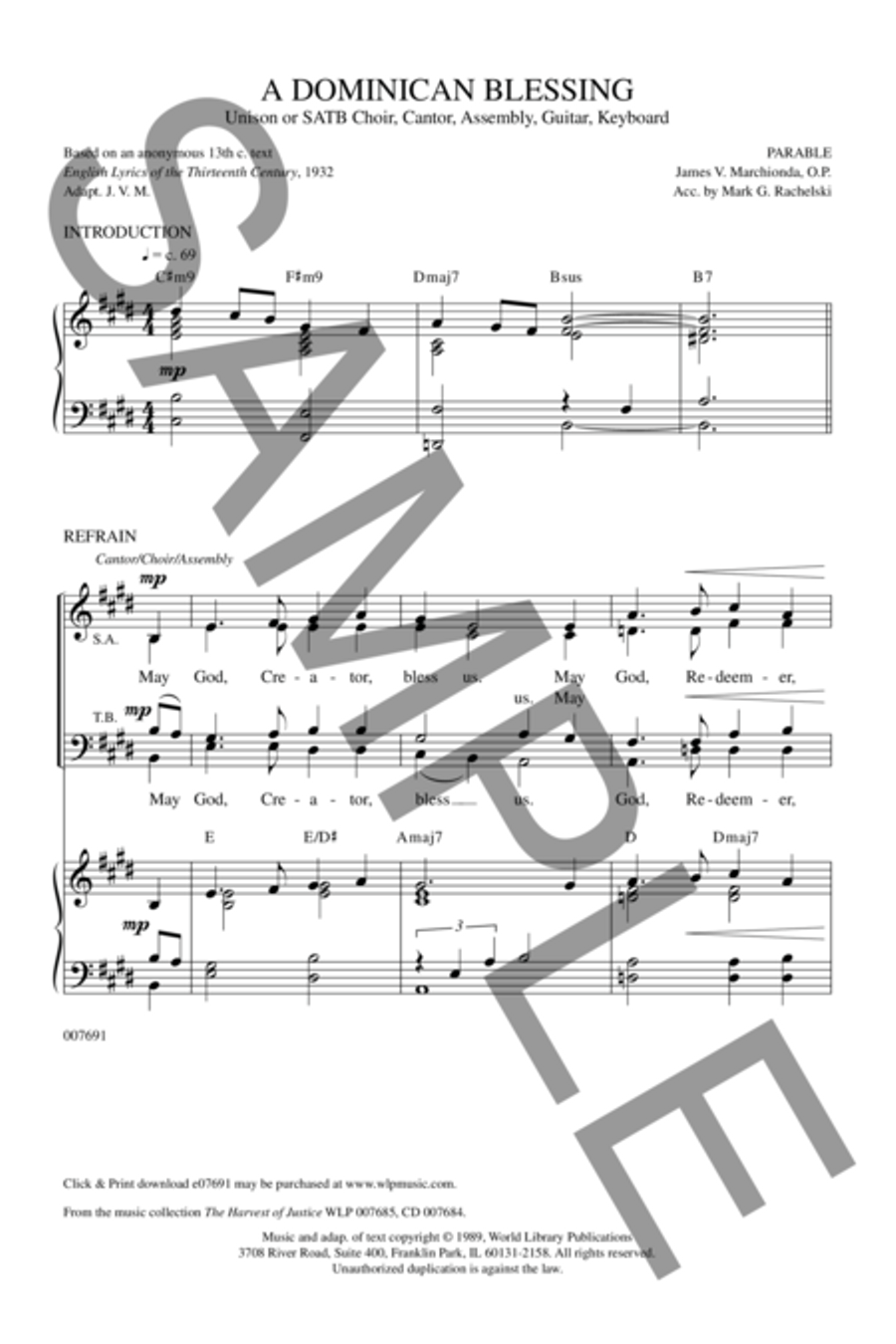 A Dominican Blessing Choir scores gallery preview page 2