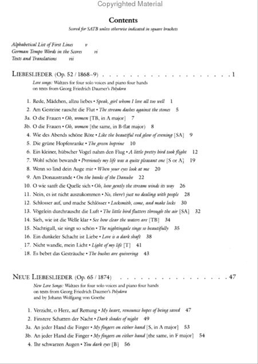 The Complete Liebeslieder and Zigeunerlieder Voice scores gallery preview page 2