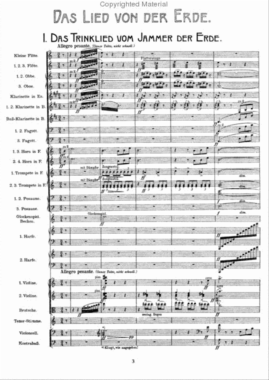 Das Lied von der Erde in Full Score Voice scores gallery preview page 2