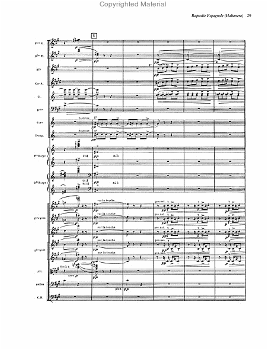 Four Orchestral Works in Full Score -- Rapsodie Espagnole, Mother Goose Suite, Valses Nobles Et Sentimentales, and Pavane for a Dead Princess Full Orchestra scores gallery preview page 4