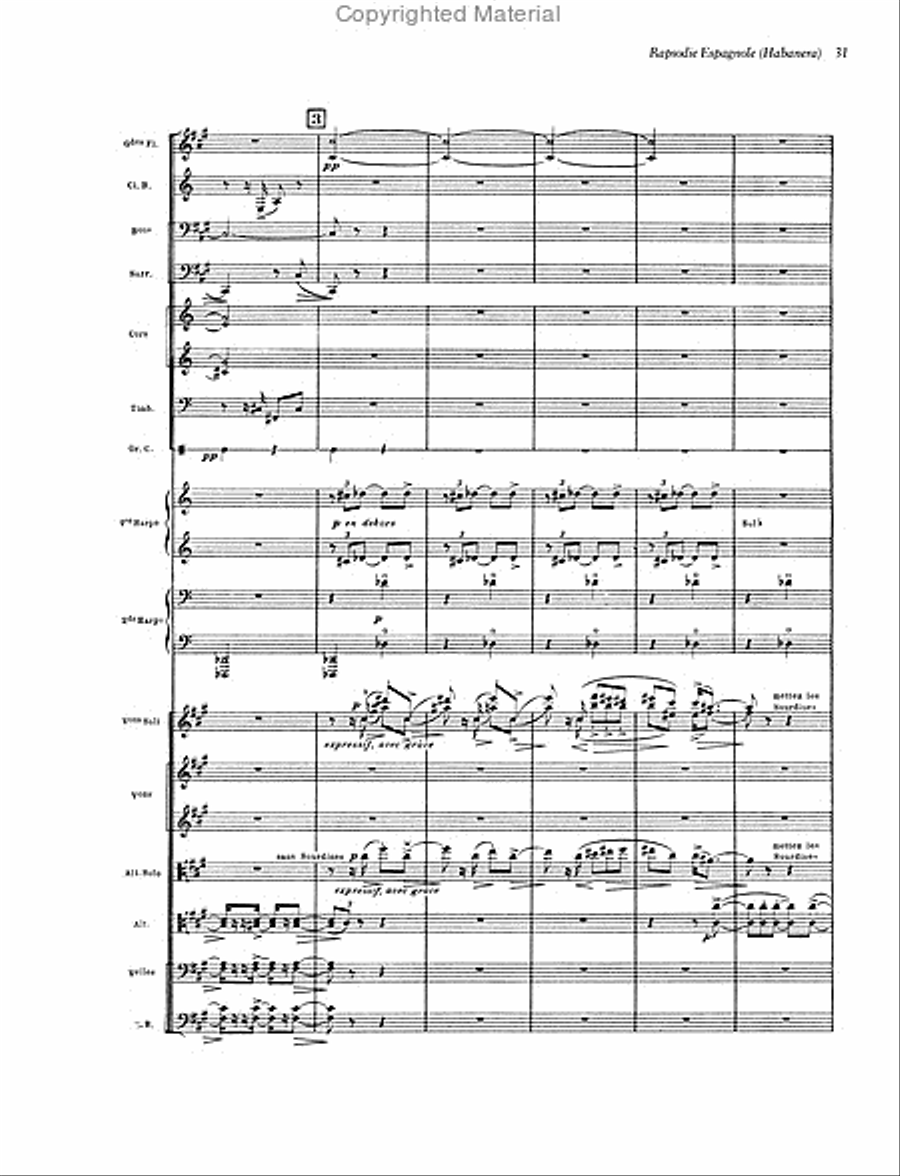 Four Orchestral Works in Full Score -- Rapsodie Espagnole, Mother Goose Suite, Valses Nobles Et Sentimentales, and Pavane for a Dead Princess Full Orchestra scores gallery preview page 6
