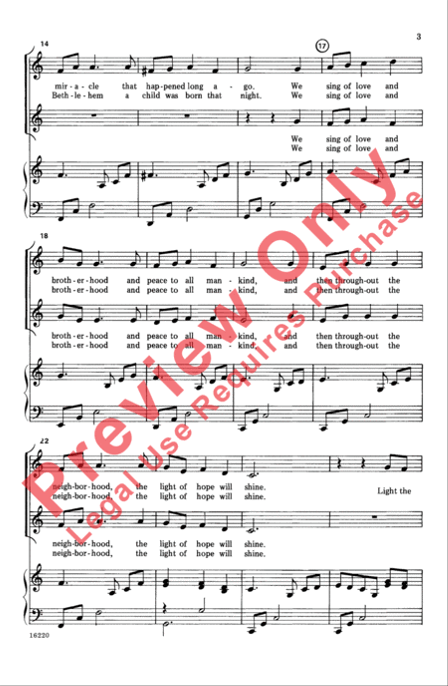Light the Candles Light the Candles Choir scores gallery preview page 3