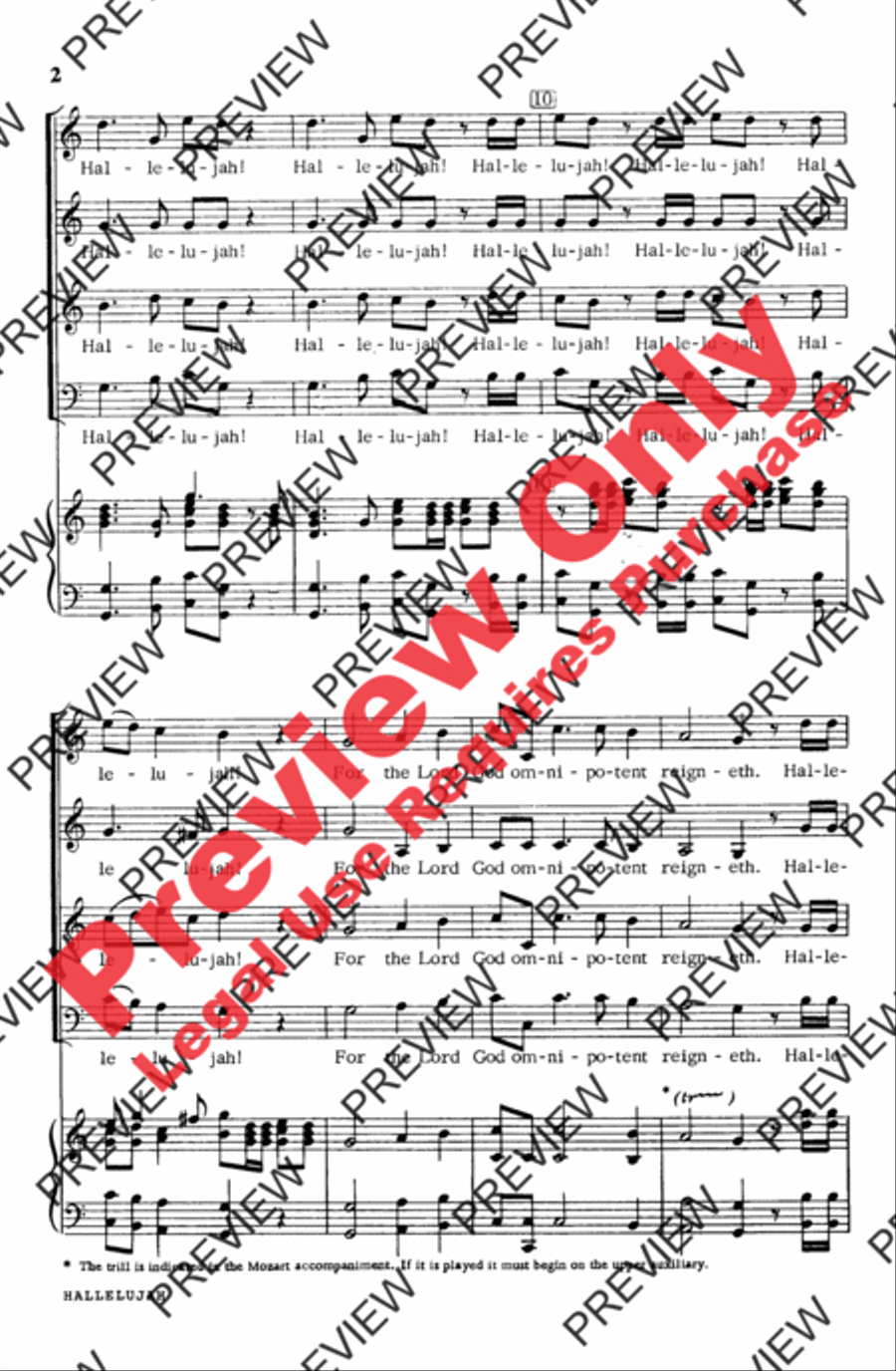Hallelujah Chorus in C Major 4-Part scores gallery preview page 3