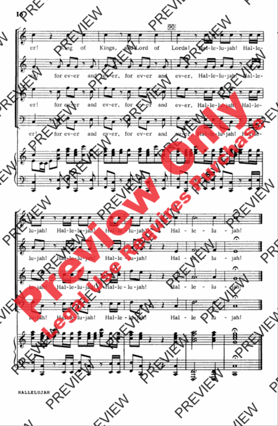 Hallelujah Chorus in C Major 4-Part scores gallery preview page 17
