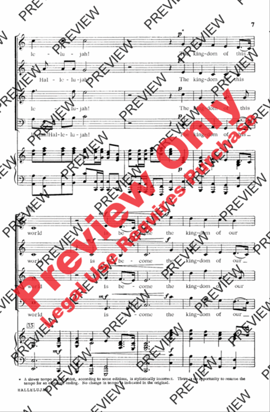 Hallelujah Chorus in C Major 4-Part scores gallery preview page 8