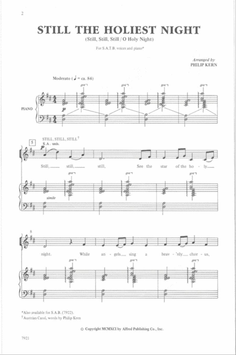 Still the Holiest Night 4-Part scores gallery preview page 2