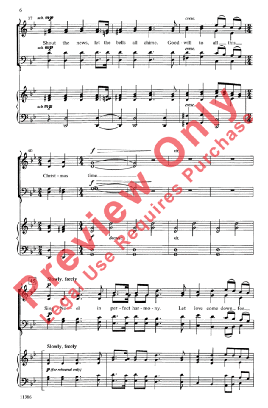 Sing Noel: A Christmas Fanfare 4-Part scores gallery preview page 6