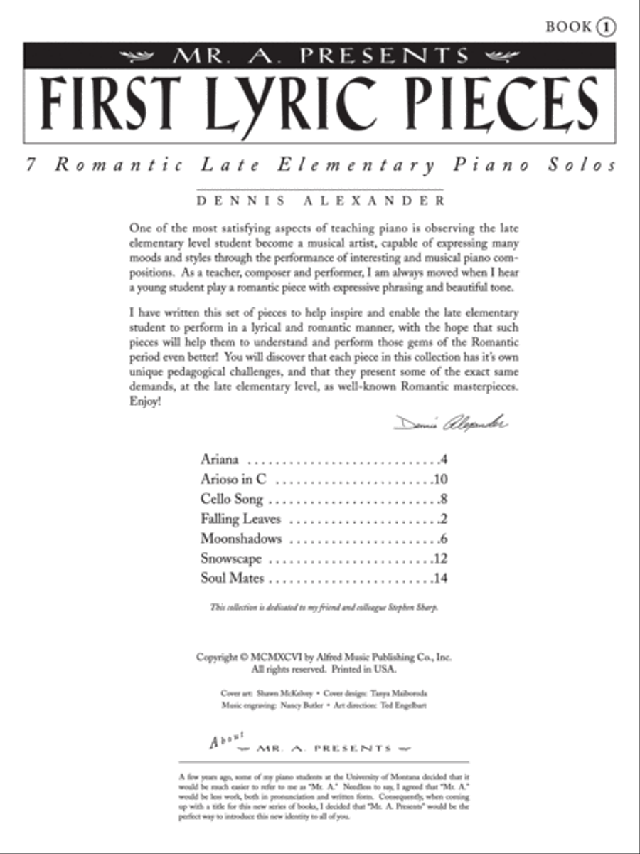 Mr. A Presents First Lyric Pieces, Book 1 Easy Piano scores gallery preview page 5