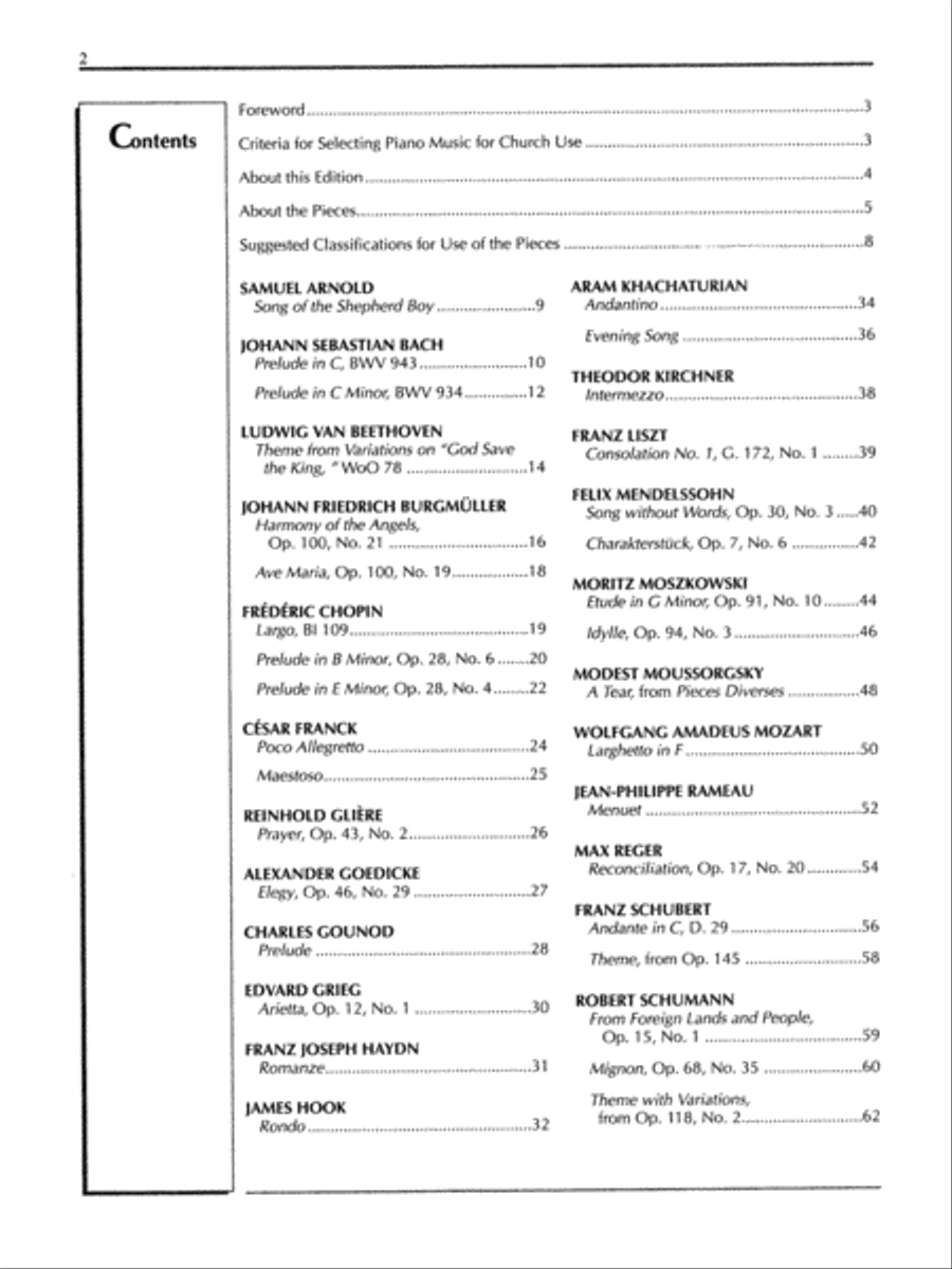 Classical Music for the Church Service, Volume 2 Piano Solo scores gallery preview page 2