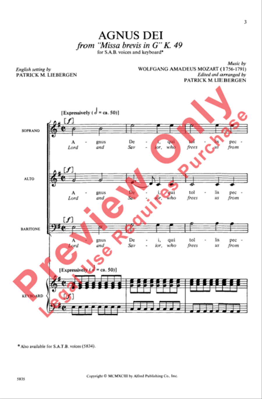 Agnus Dei Agnus Dei 3-Part scores gallery preview page 3