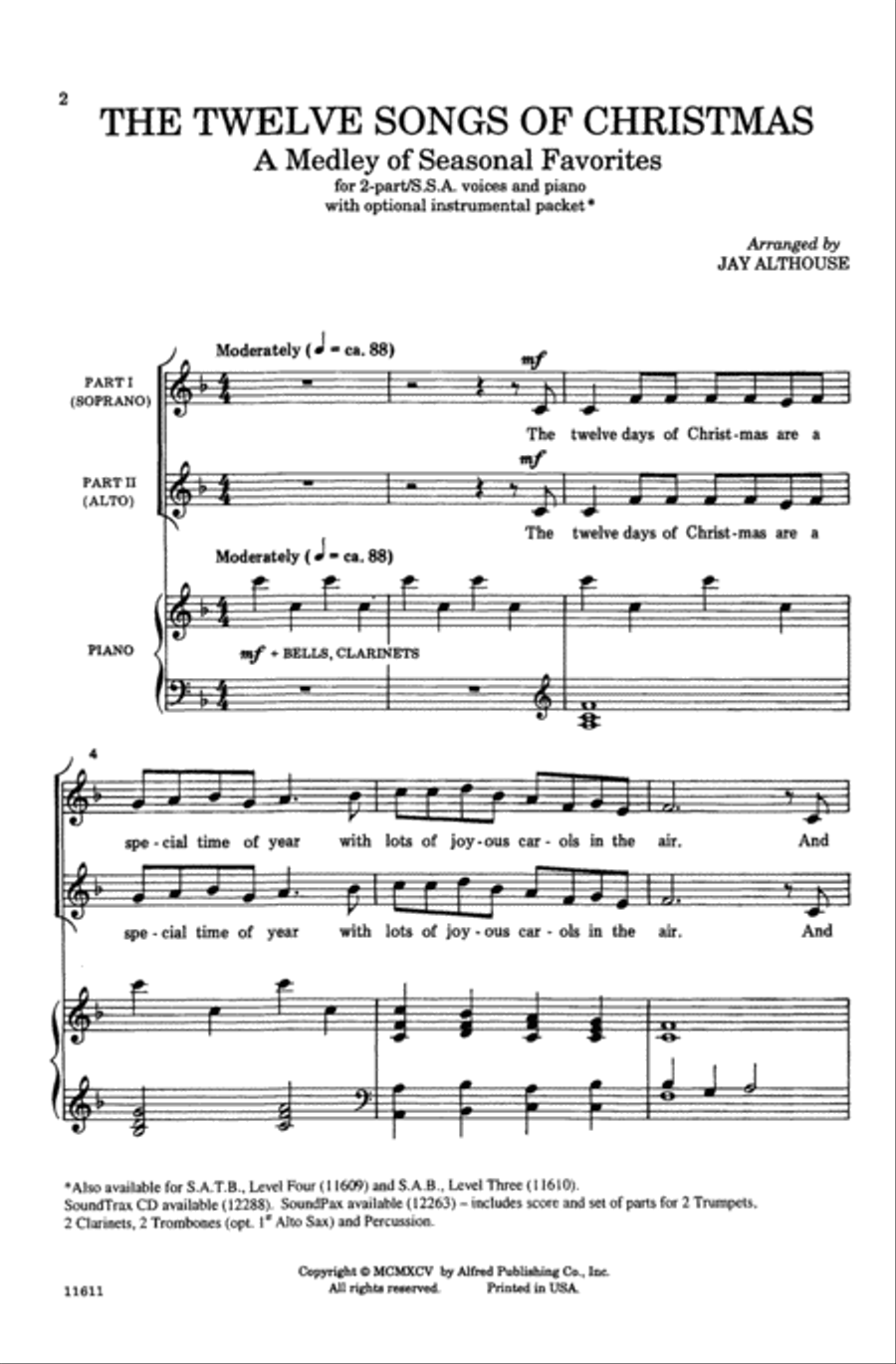 The Twelve Songs of Christmas 2-Part scores gallery preview page 3