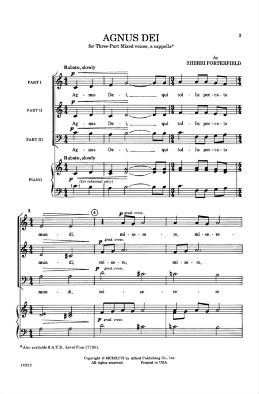 Agnus Dei Agnus Dei 3-Part scores gallery preview page 2