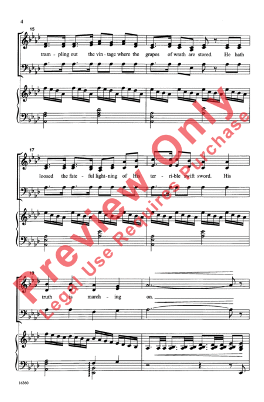 Battle Hymn of the Republic 3-Part scores gallery preview page 4