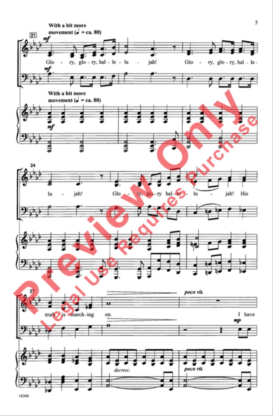 Battle Hymn of the Republic 3-Part scores gallery preview page 5