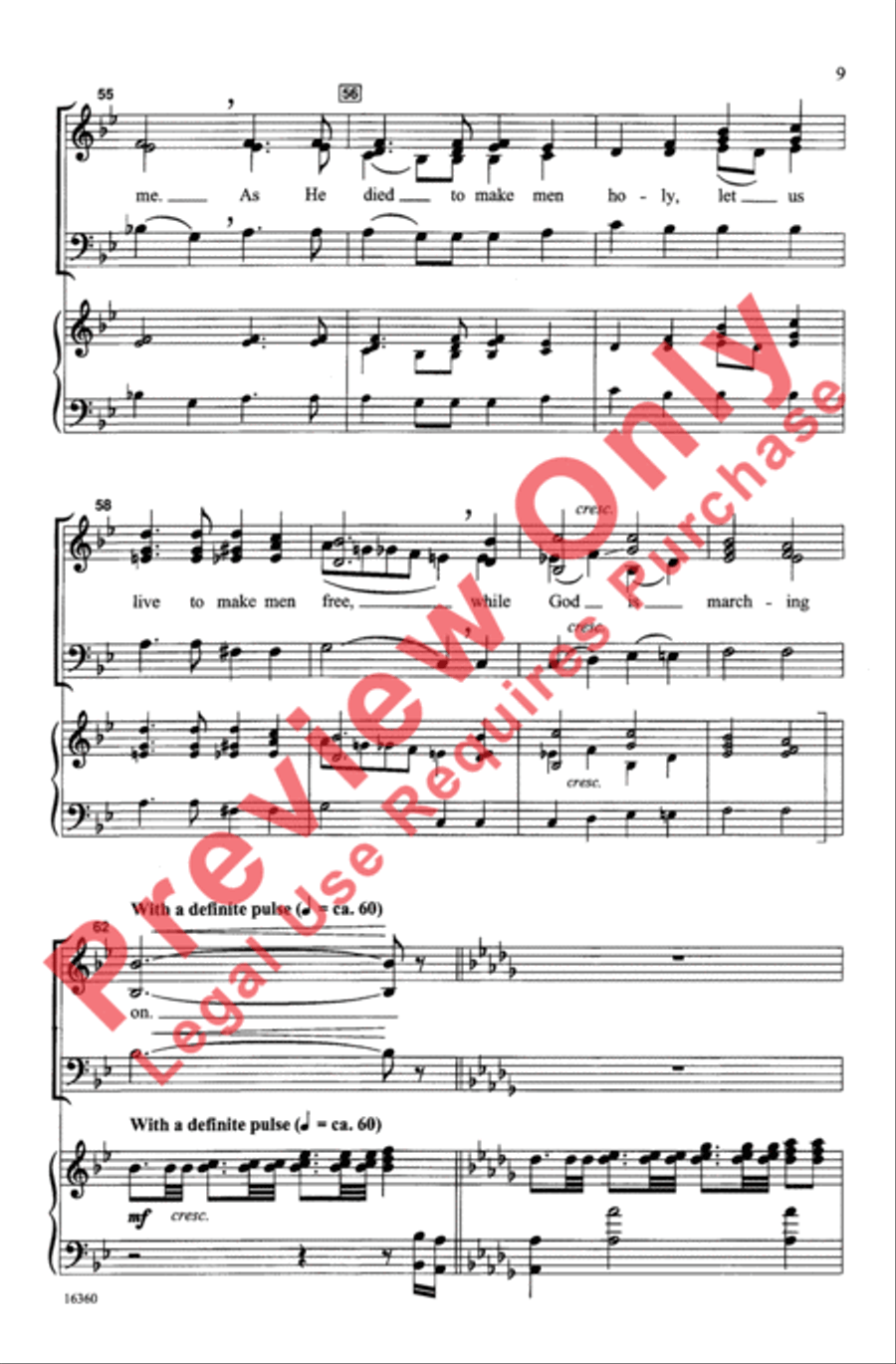 Battle Hymn of the Republic 3-Part scores gallery preview page 9