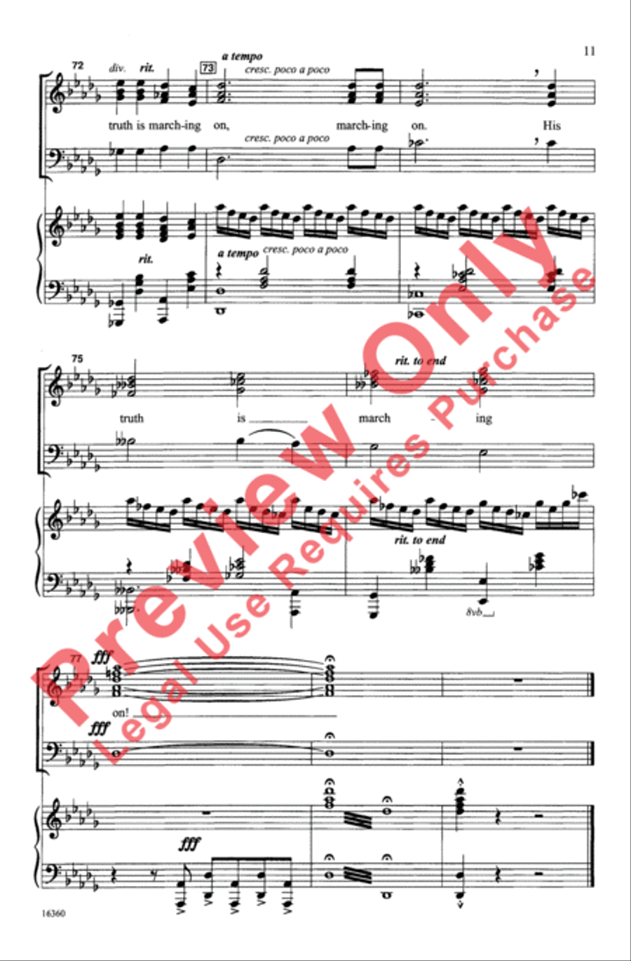 Battle Hymn of the Republic 3-Part scores gallery preview page 11