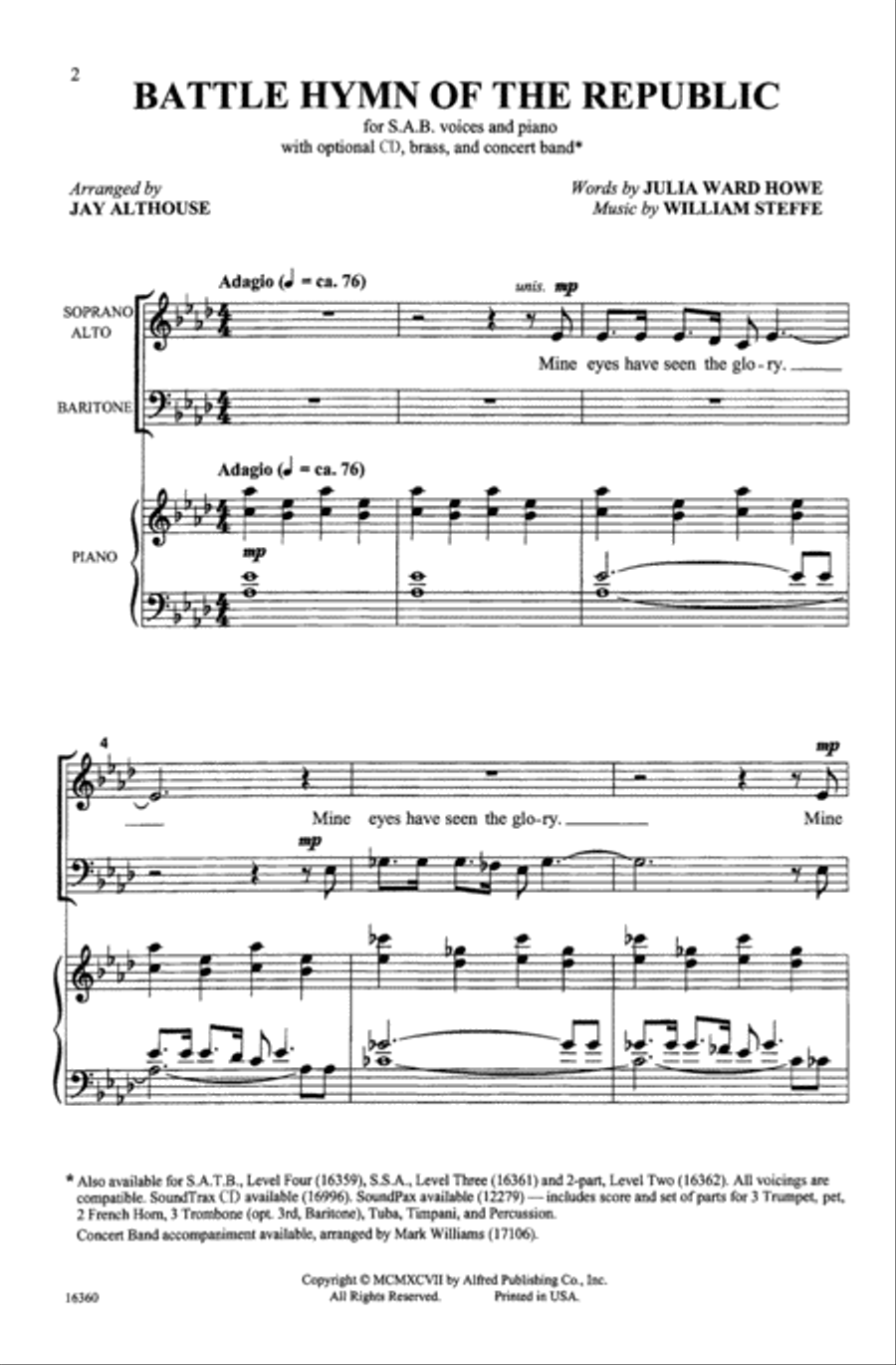 Battle Hymn of the Republic 3-Part scores gallery preview page 13