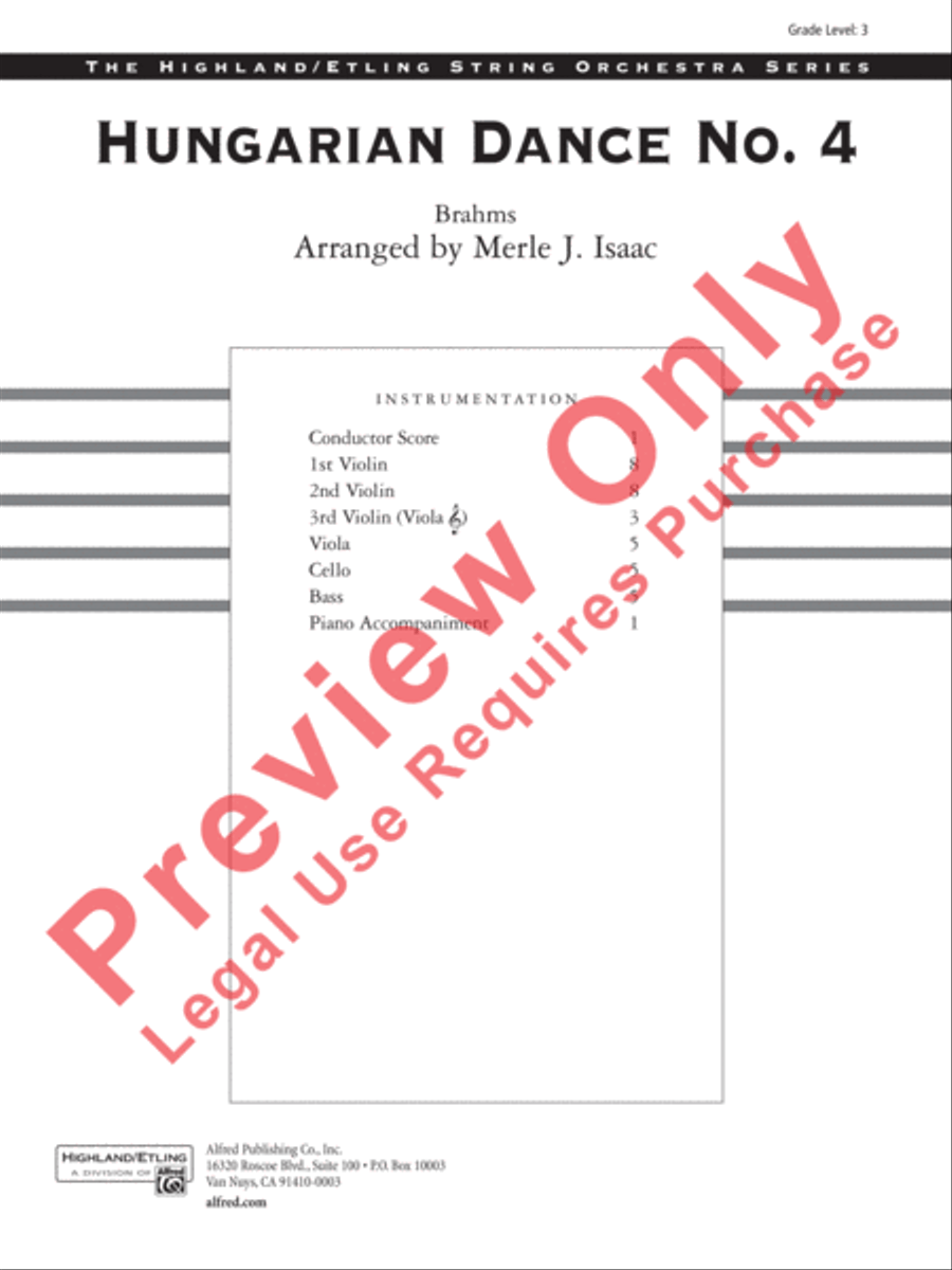 Hungarian Dance No. 4 Hungarian Dance No. 4 String Orchestra scores gallery preview page 2