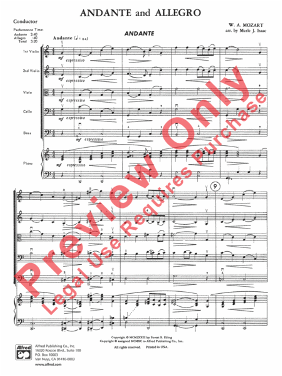 Andante and Allegro Andante and Allegro String Orchestra scores gallery preview page 4