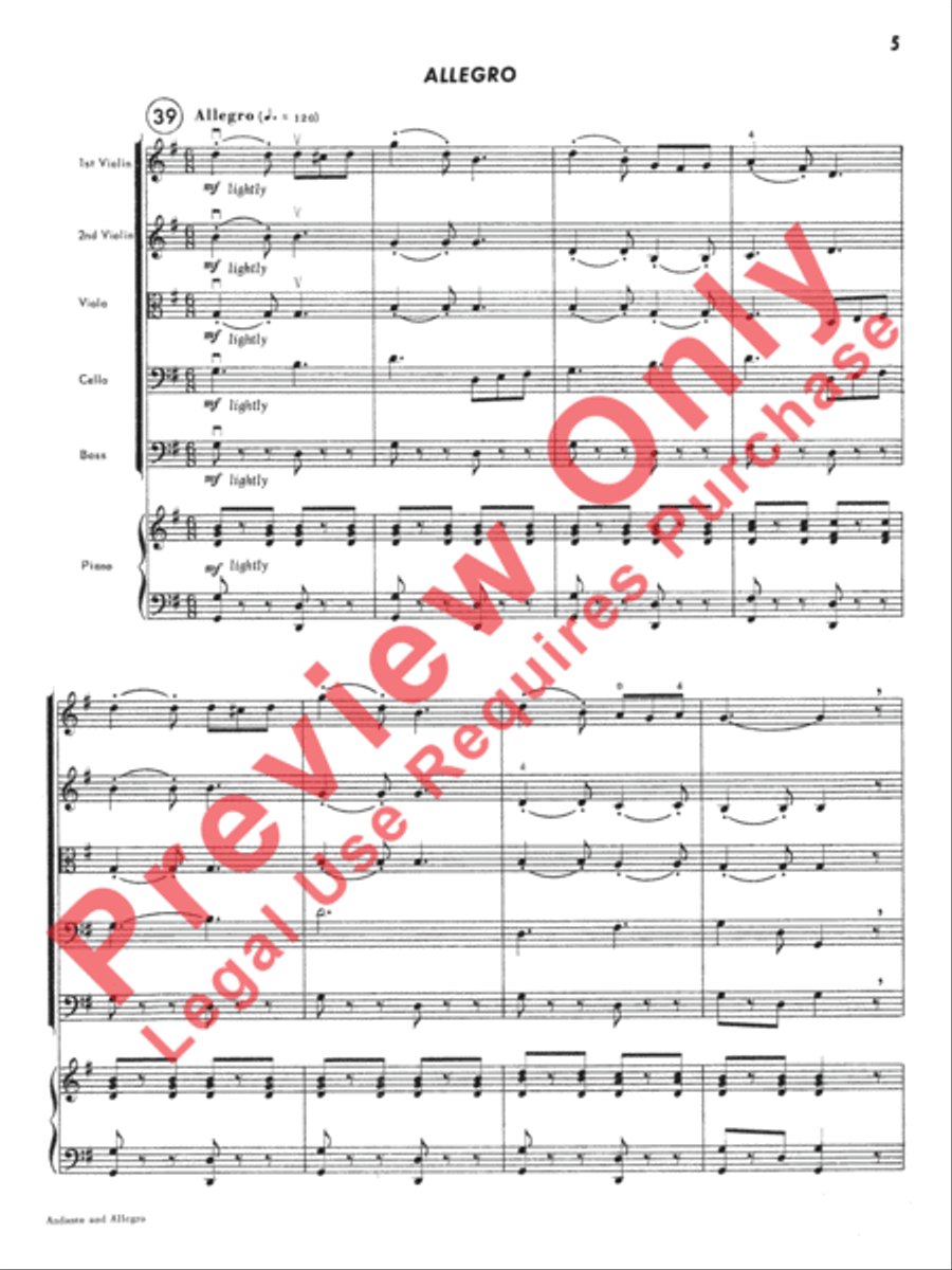 Andante and Allegro Andante and Allegro String Orchestra scores gallery preview page 8