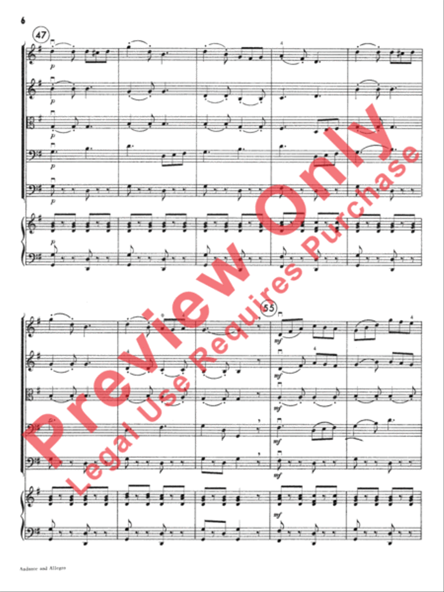 Andante and Allegro Andante and Allegro String Orchestra scores gallery preview page 9