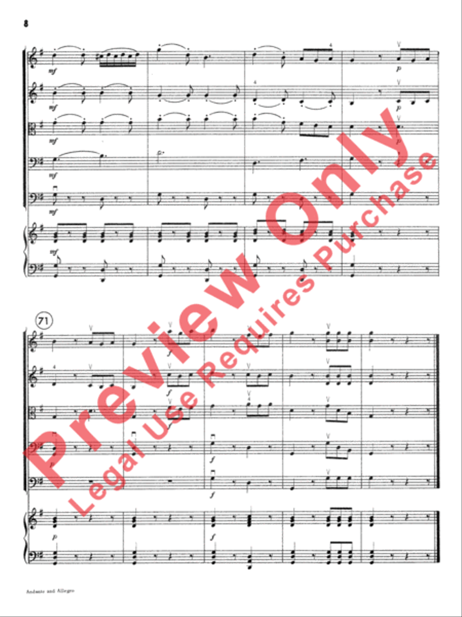 Andante and Allegro Andante and Allegro String Orchestra scores gallery preview page 11