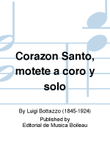Corazon Santo, motete a coro y solo