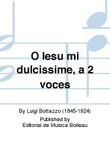 O Iesu mi dulcissime, a 2 voces