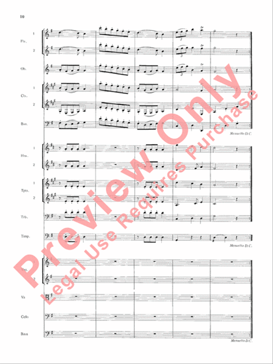 Mozart's Symphony No. 25 in G Minor, 3rd & 4th Movements Full Orchestra scores gallery preview page 13