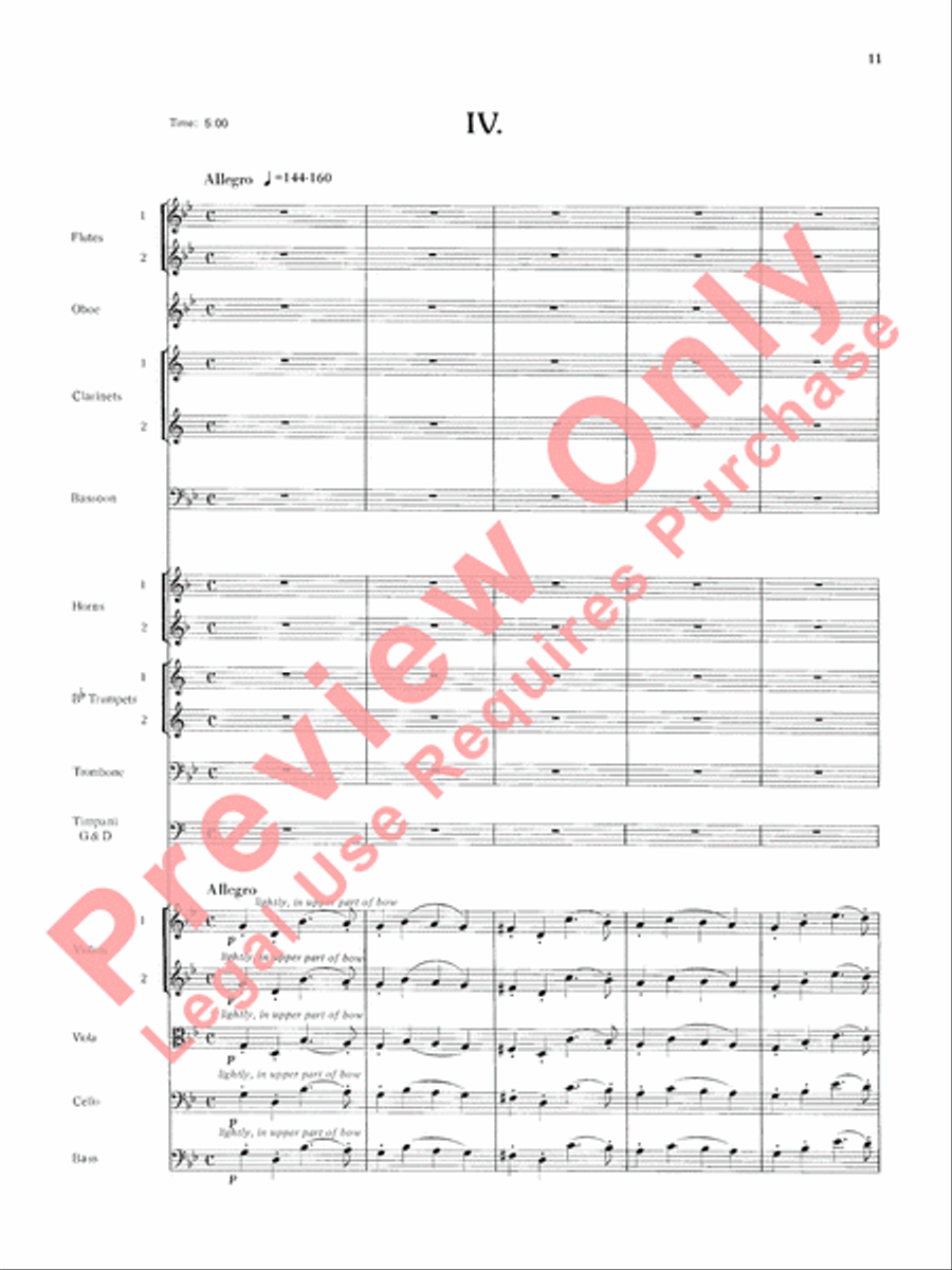 Mozart's Symphony No. 25 in G Minor, 3rd & 4th Movements Full Orchestra scores gallery preview page 14
