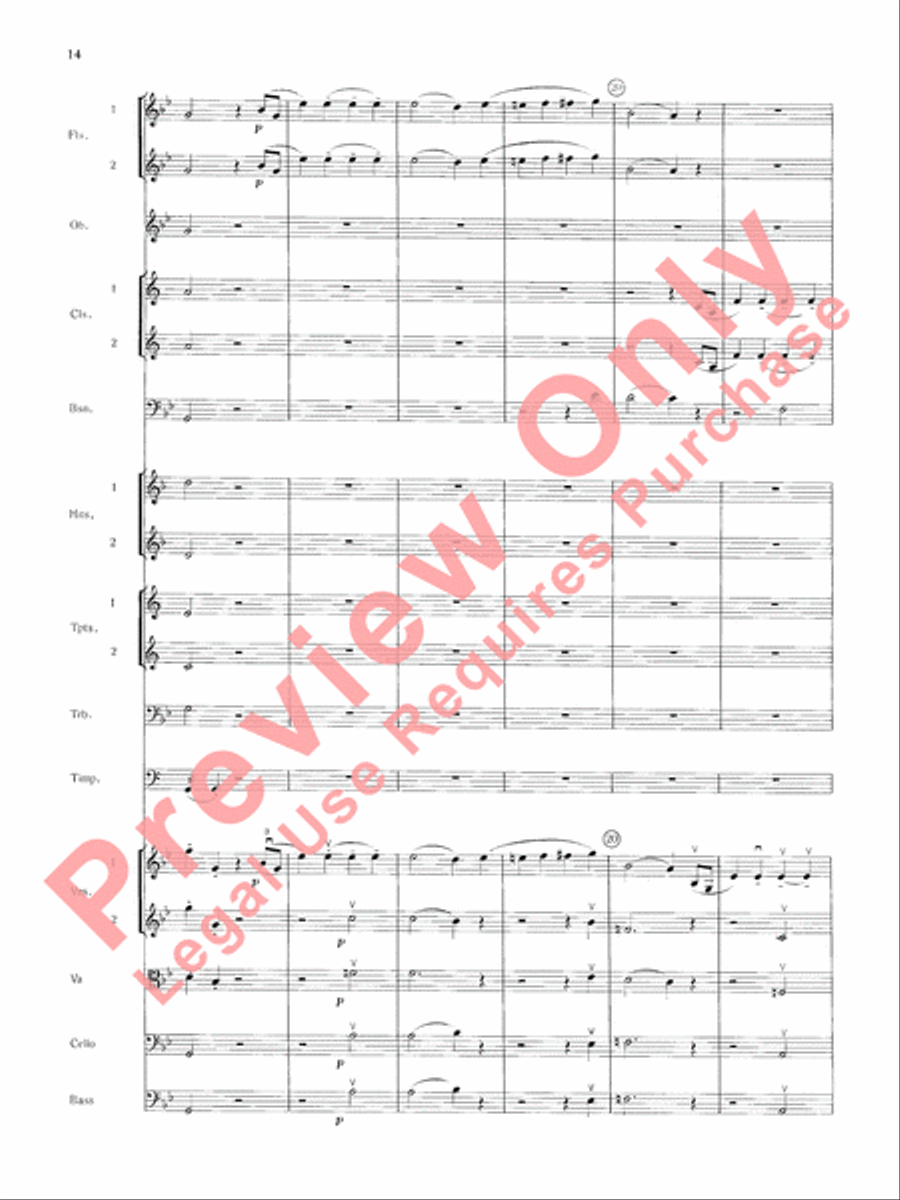 Mozart's Symphony No. 25 in G Minor, 3rd & 4th Movements Full Orchestra scores gallery preview page 17